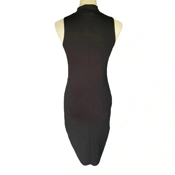 Zara Trafaluc Cutout Stretch Sleeveless Turtleneck Midi Black Dress Women Size M - Picture 3 of 6